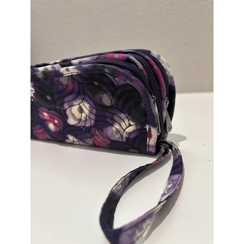 Lug Flipper Jewelry Accessory Travel Pouch Purple Floral Watercolor